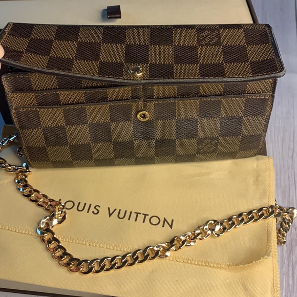 COPY - 🤎🧡🤎Luis Vuitton Damier Ebene canvas Sarah wallet crossbody bag - Picture 7 of 12